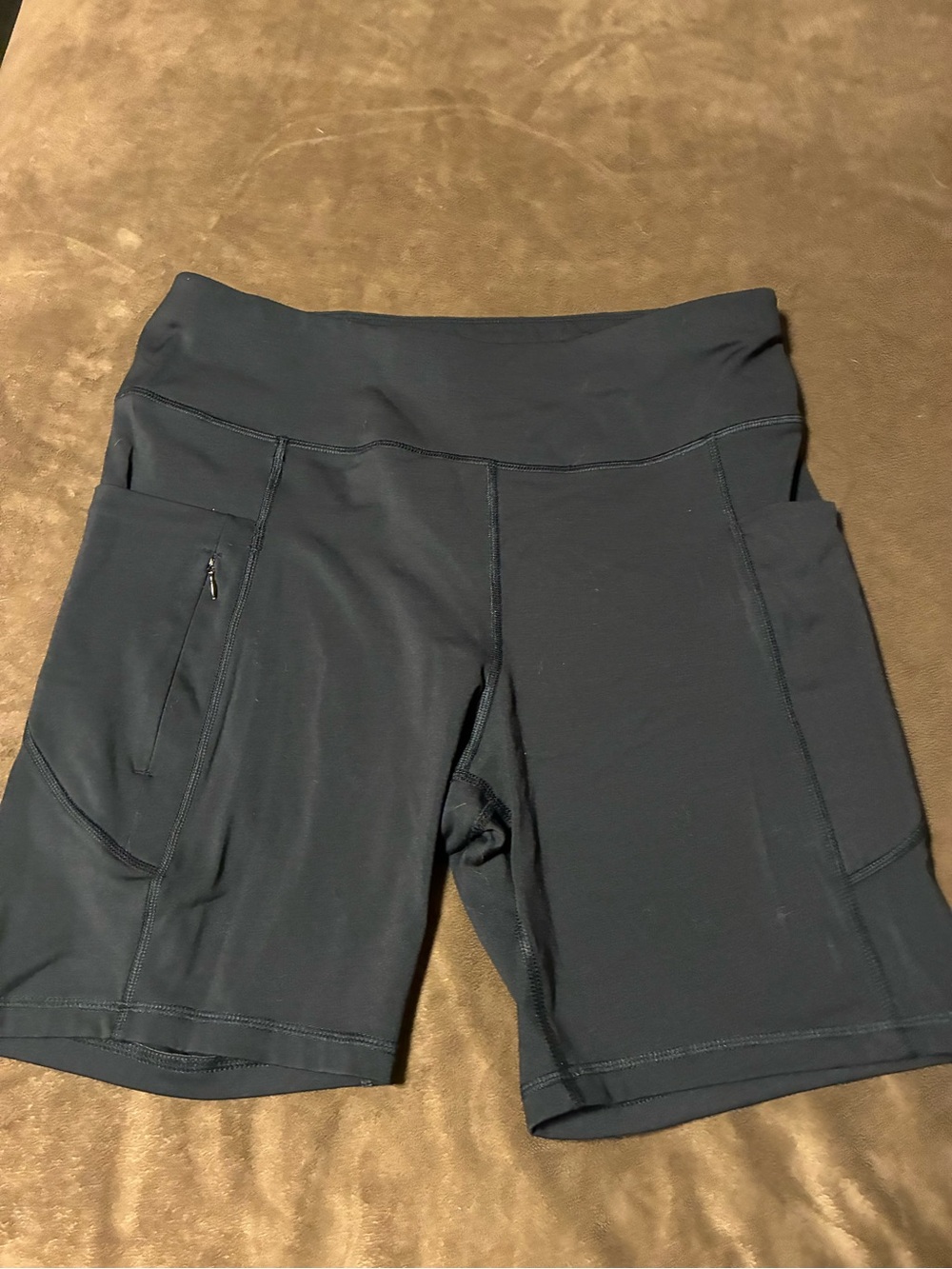 Avia Women’s High-Waist Black Active Shorts with Side Pockets size XL